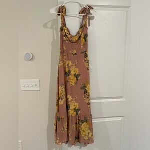 Reformation Nikita Sleeveless Tie-Strap Ruffled Midi Dress